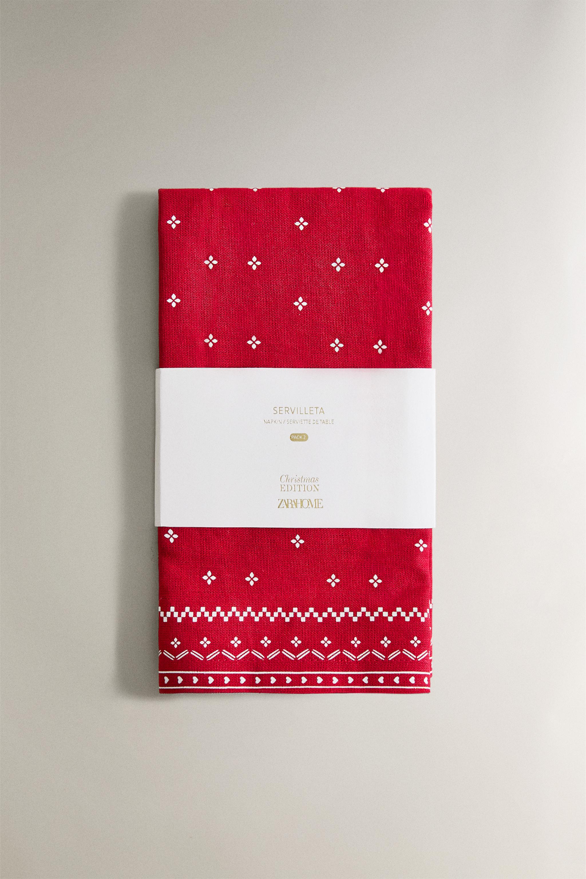 LOT DE SERVIETTES COTON HIVER NOËL (LOT 2)